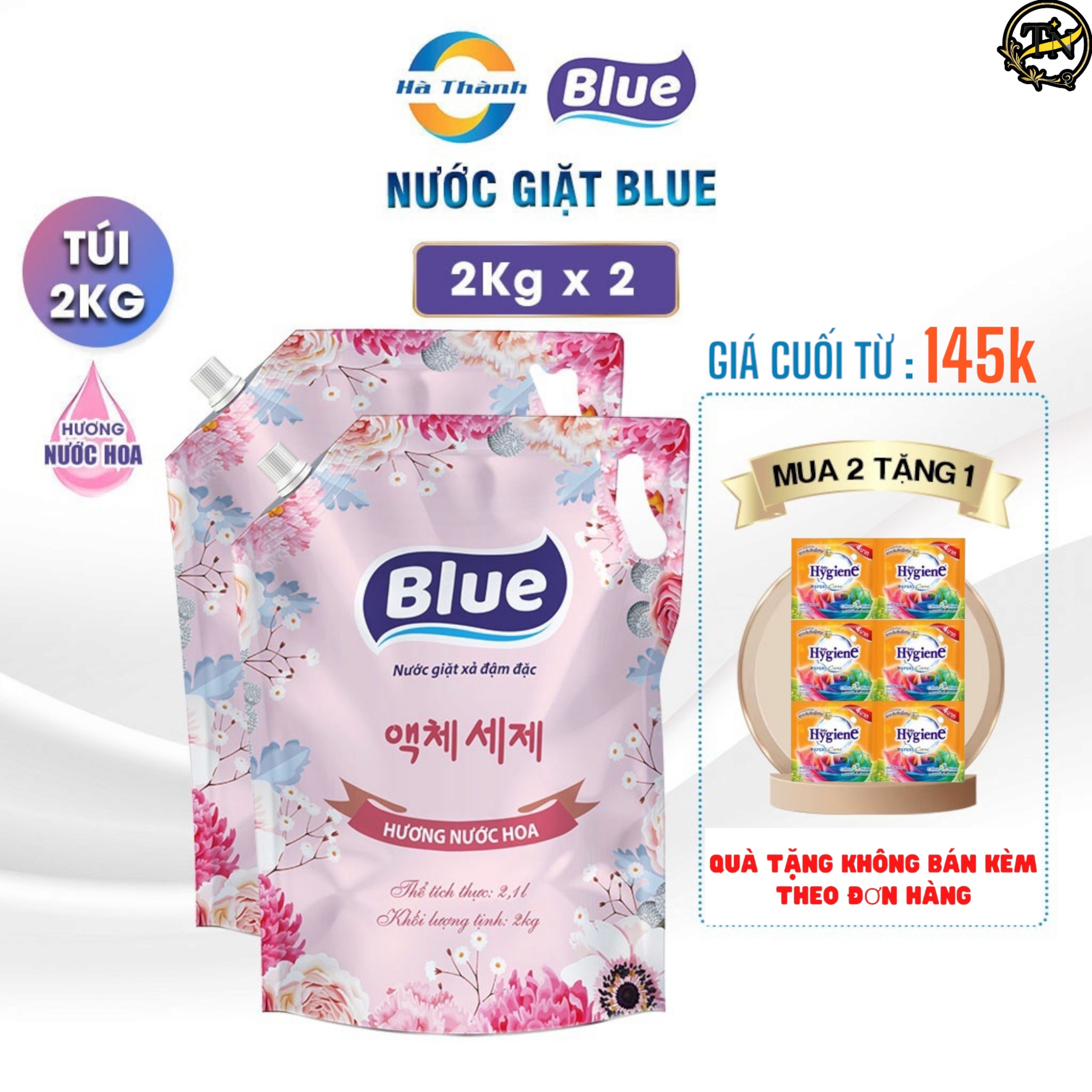 | Xanh or Hồng | Nước Giặt Blue Hàn Quốc Hương Thảo Mộc Túi 2Kg