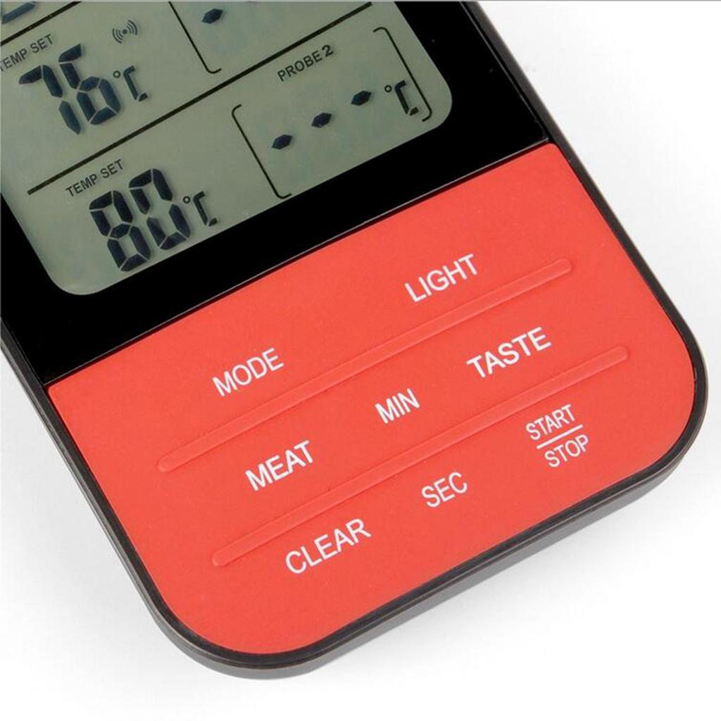 Wireless Meat BBQ Thermometer Remote Cooking Food Digital Grill Thermometer with Dual Probes for Oven Smoker Grill BBQ Thermometer