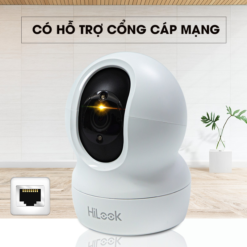 Camera Ip Wifi Quan Sát Trong Nhà HiLook Model P220, Độ Phân Giải 2.0Mpx, Ống Kính 4mm, Hỗ Trợ Cổng LAN - Chính Hãng