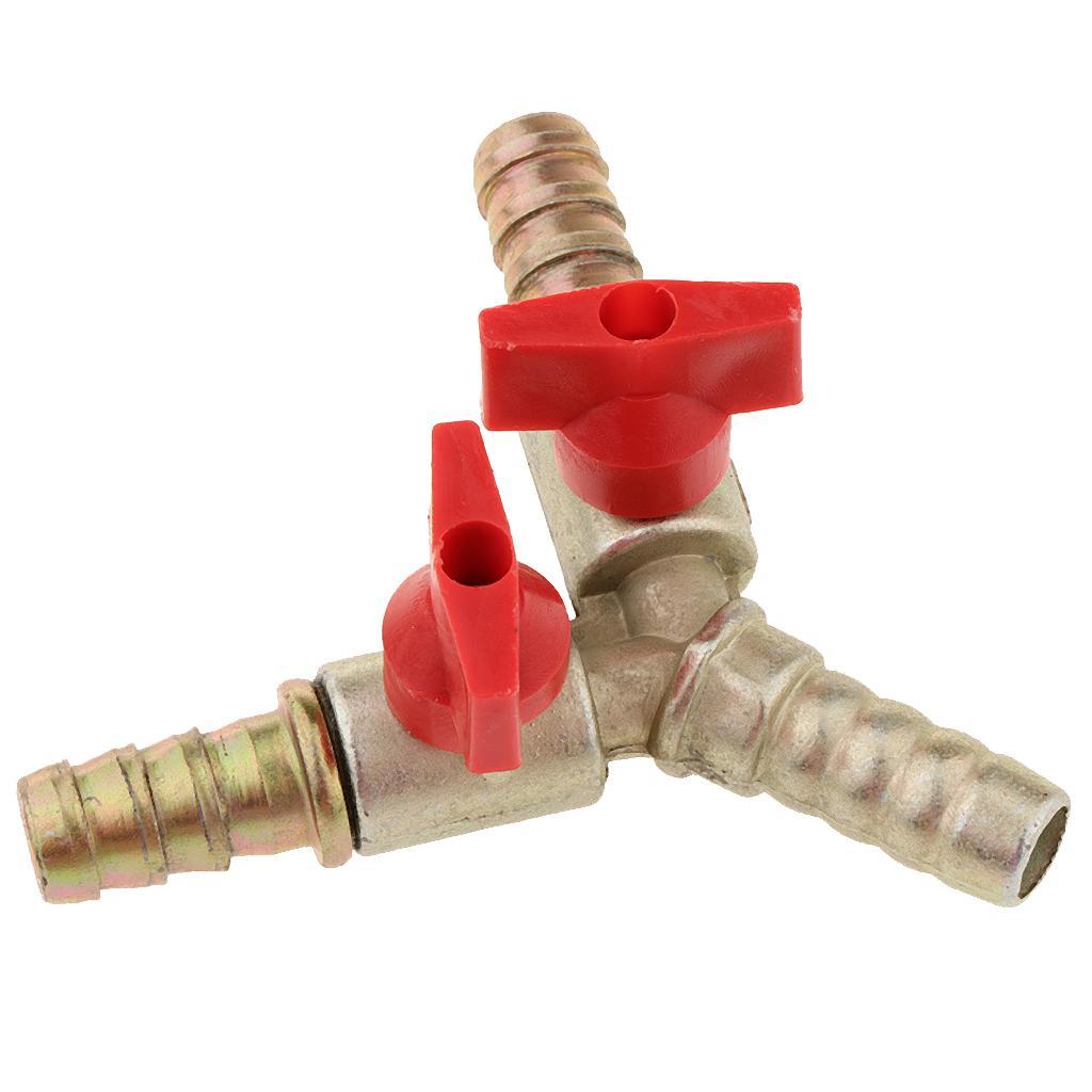 3-6pack Brass 3 Way Y Shaped Gas Fuel Oil Hose Switch Shut Off Ball Valve
