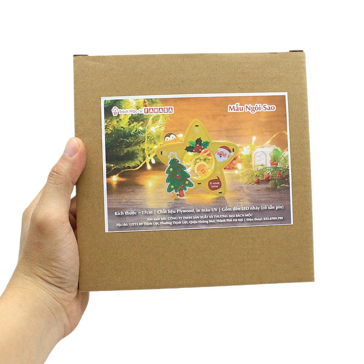 Đèn Gỗ Trang Trí Giáng Sinh - Bách Mộc - Ngôi Sao Vàng