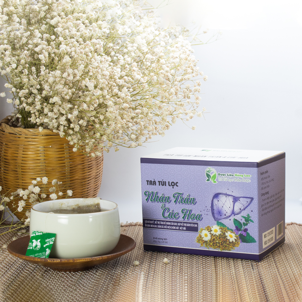 Trà Túi Lọc Nhân Trần & Cúc Hoa Vàng 60g Dược Liệu Hồng Lan