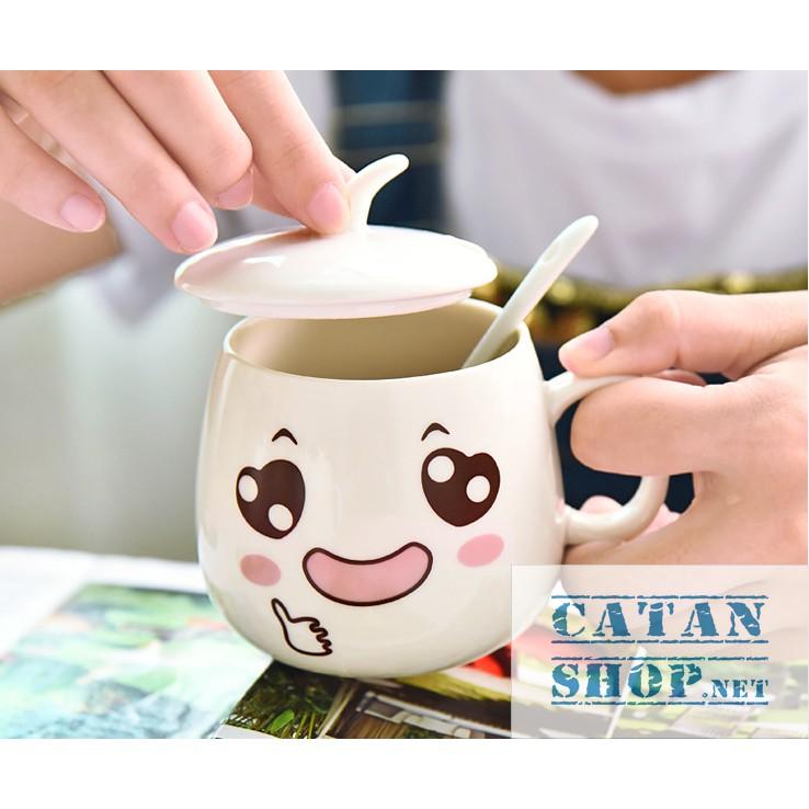 01 LY SỨ , CỐC, TÁCH GỐM SỨ HÌNH CẢM XÚC, HAPPY EMOTION CHỊU NHIỆT TỐT_HK062