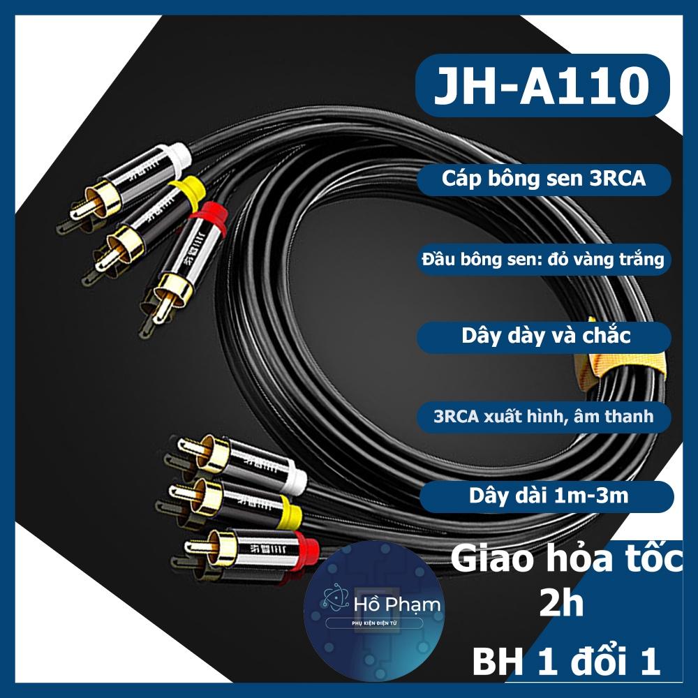 Cáp bông sen 3RCA dành cho tivi, ps4, DVD các đầu bọc nhôm - JH A110 - Hồ Phạm
