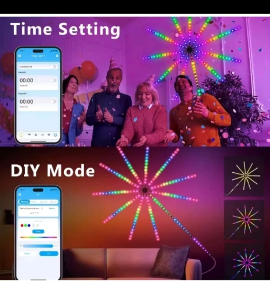 1 BỘ ĐÈN LED TRANG TRÍ SÁNG PHAO HOA DÁN TƯỜNG CỰC ĐẸP MẪU MỚI