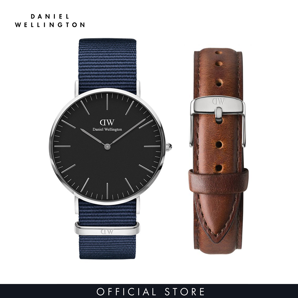 Combo Gift Nữ Daniel Wellington Đồng hồ Classic Bayswater DW00100282 + Dây da đồng hồ Petite DW00200079