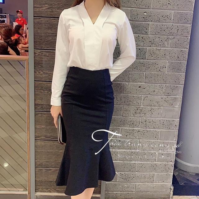 Chân Váy Công Sở Đuôi Cá Dài MSCV120