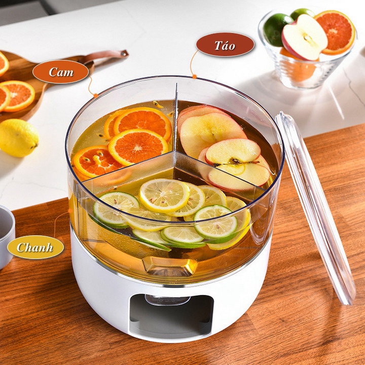 It shop - Bình đựng nước trái cây 3 ngăn Kettle Pot có vòi xoay 360