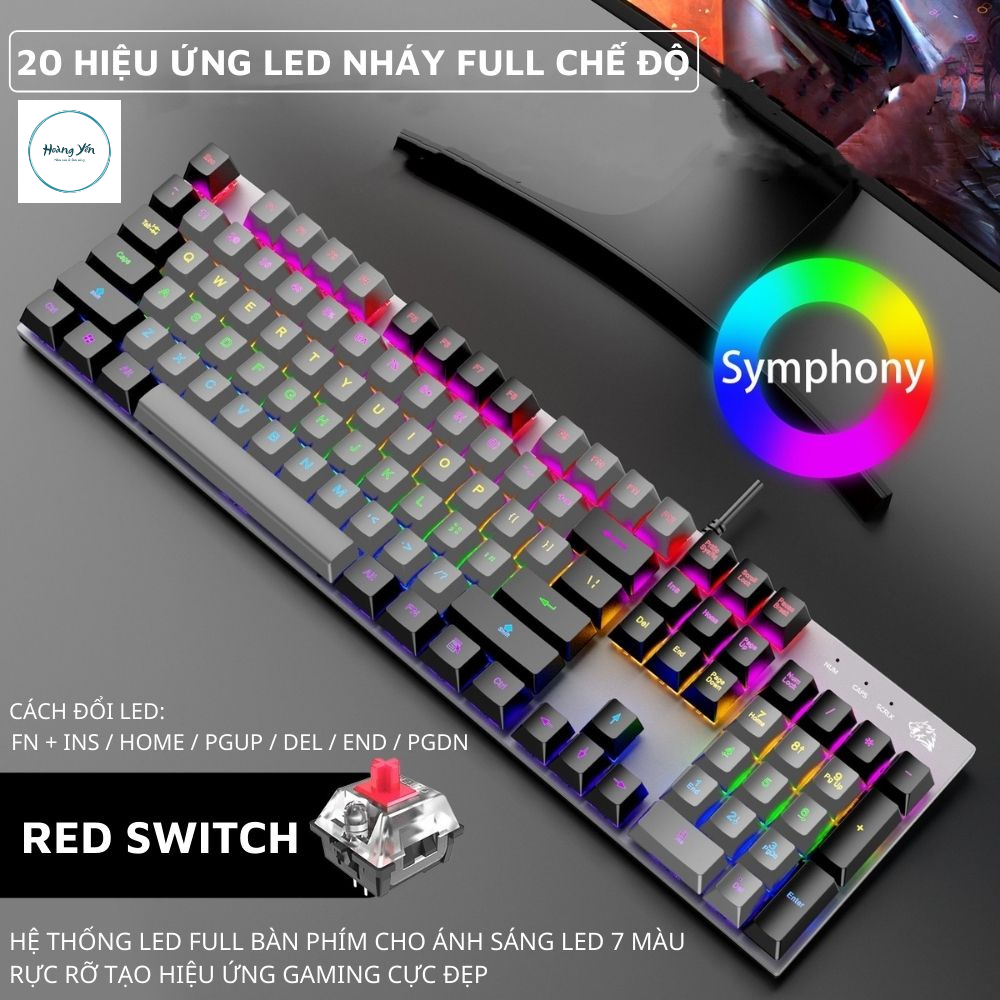 Bàn Phím Cơ Gaming K1 RED Switch 20 Chế Độ LED Màu Cực Đẹp Chơi Mọi Tựa Game Trên Máy Tính Laptop PC