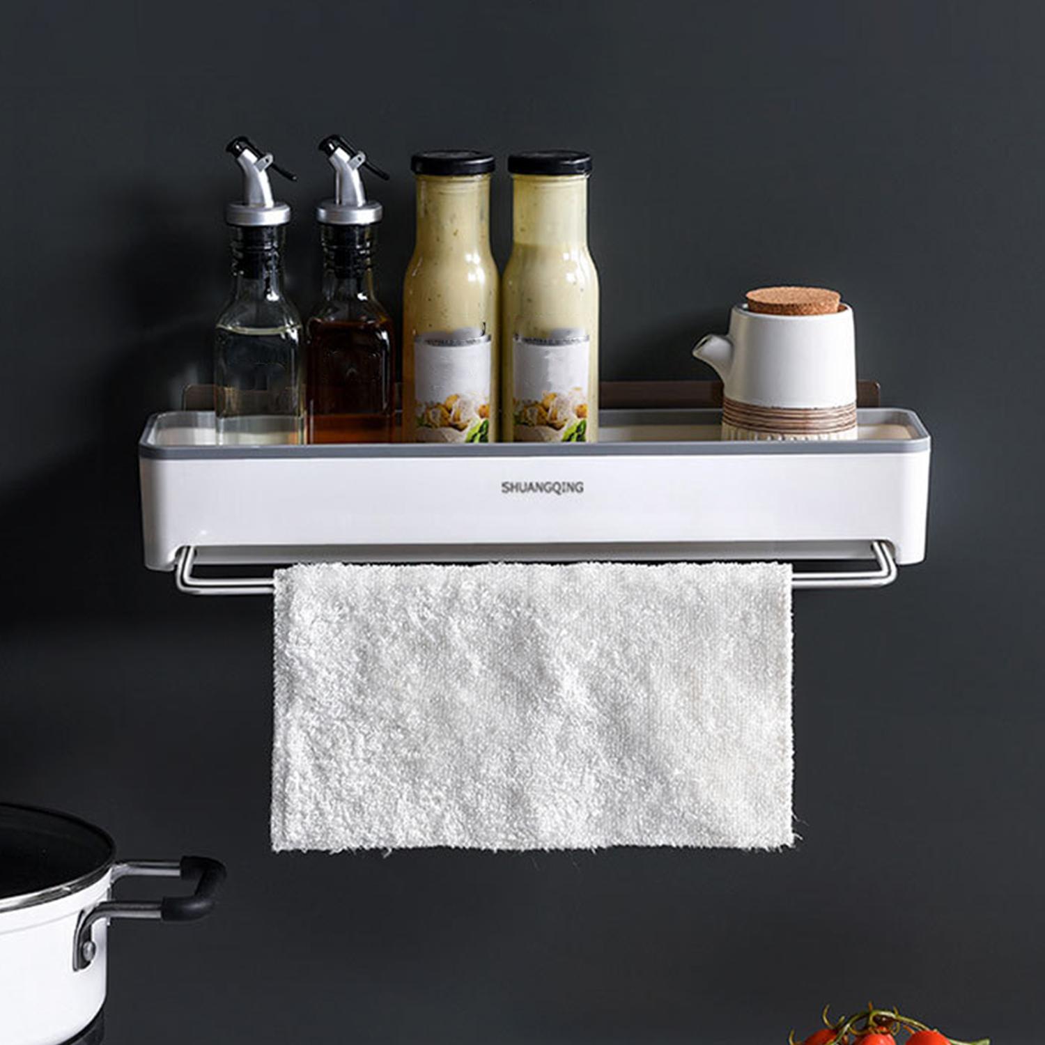 Kệ phòng tắm với thanh treo khăn