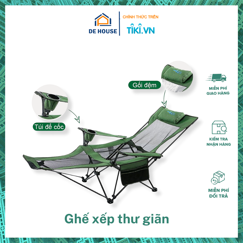 Ghế Gấp Ngủ Trưa Văn Phòng Lưới Võng Ôm Lưng Thoáng Mát Dễ Ngủ - Hàng Chính Hãng