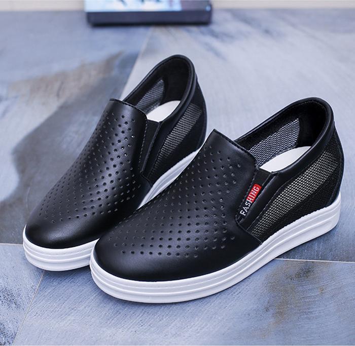 Giày Sneaker Nữ Độn Đế 6cm  Da PUMã H35 (form nhỏ hơn giày thường 1 size