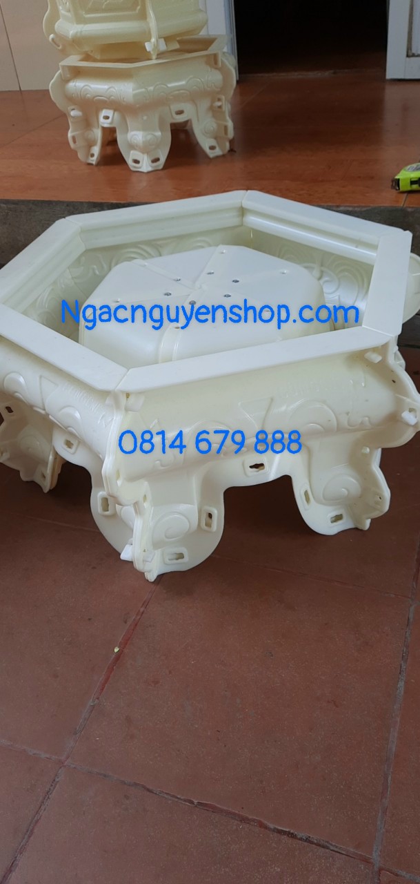 Khuôn đúc chậu cảnh lục giác rộng 75 cao 39 kèm chân cao 25
