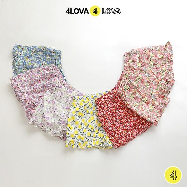 Chân váy giả quần short bé gái 4LOVA thô cotton hoa nhí xinh dễ thương thoáng mát