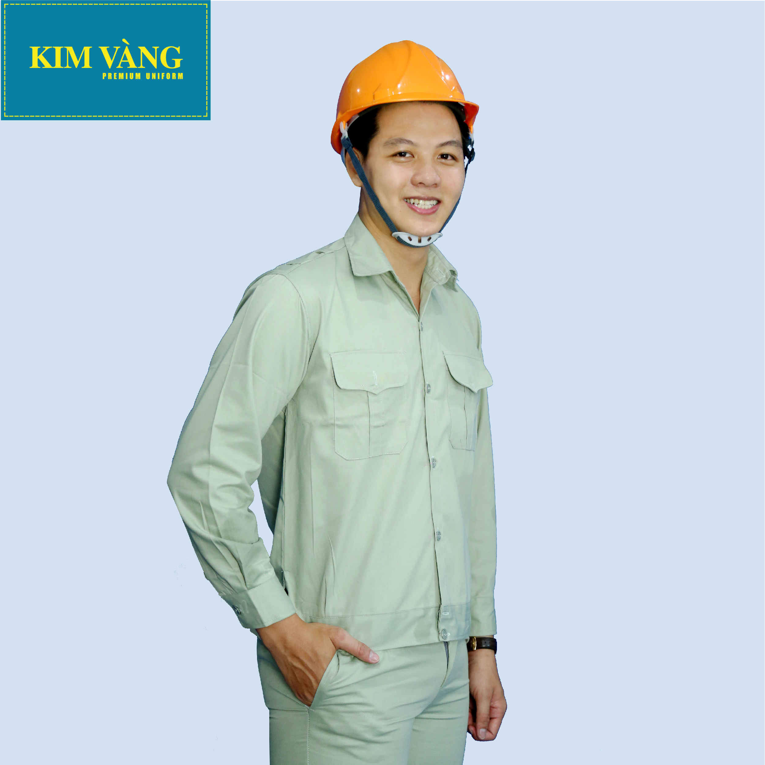Bộ đồng phục bảo hộ lao động cho công nhân, công trường, cơ khí chất liệu kaki TC cao cấp