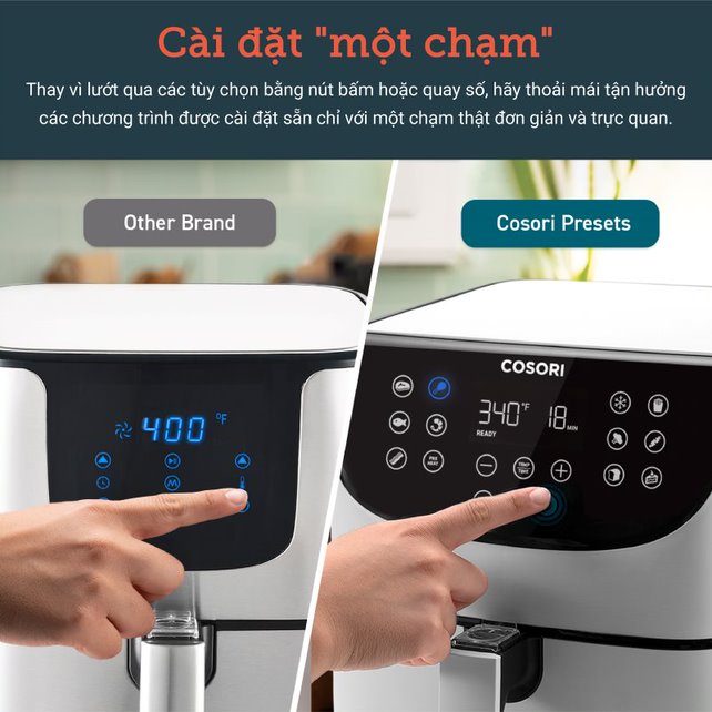 NỒI CHIÊN KHÔNG DẦU ĐIỆN TỬ (AIR FRYER), COSORI, MÀU TRẮNG, CP158-AF-W, 5.8 Qt / 5.5 Lít- HÀNG CHÍNH HÃNG