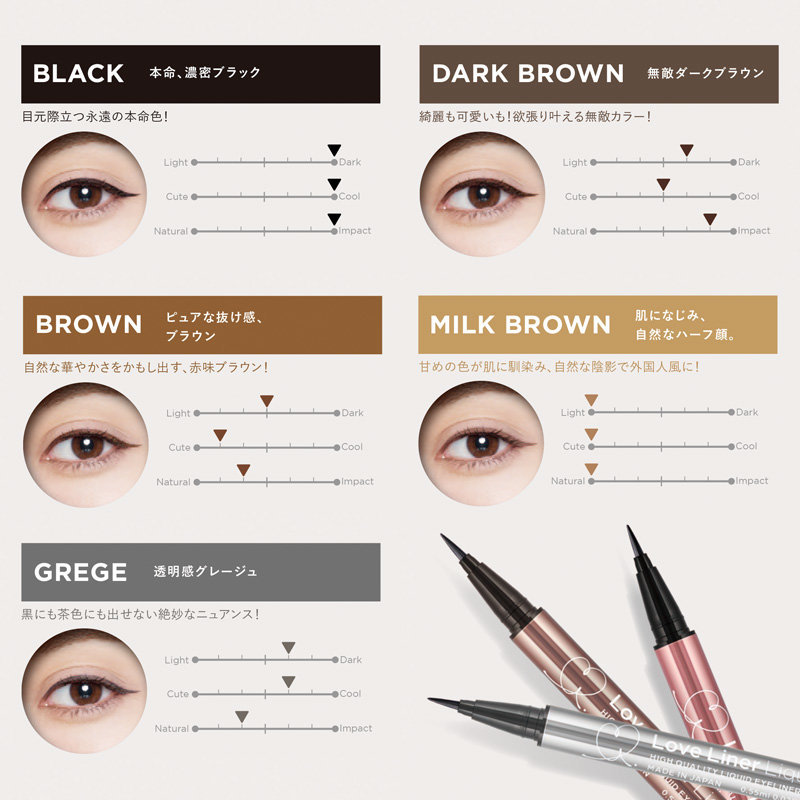 Bút Kẻ Viền Mắt Nhật Bản Không Thấm Nước, Bền Màu, Lâu Trôi Love Liner Liquid Brown Màu Nâu