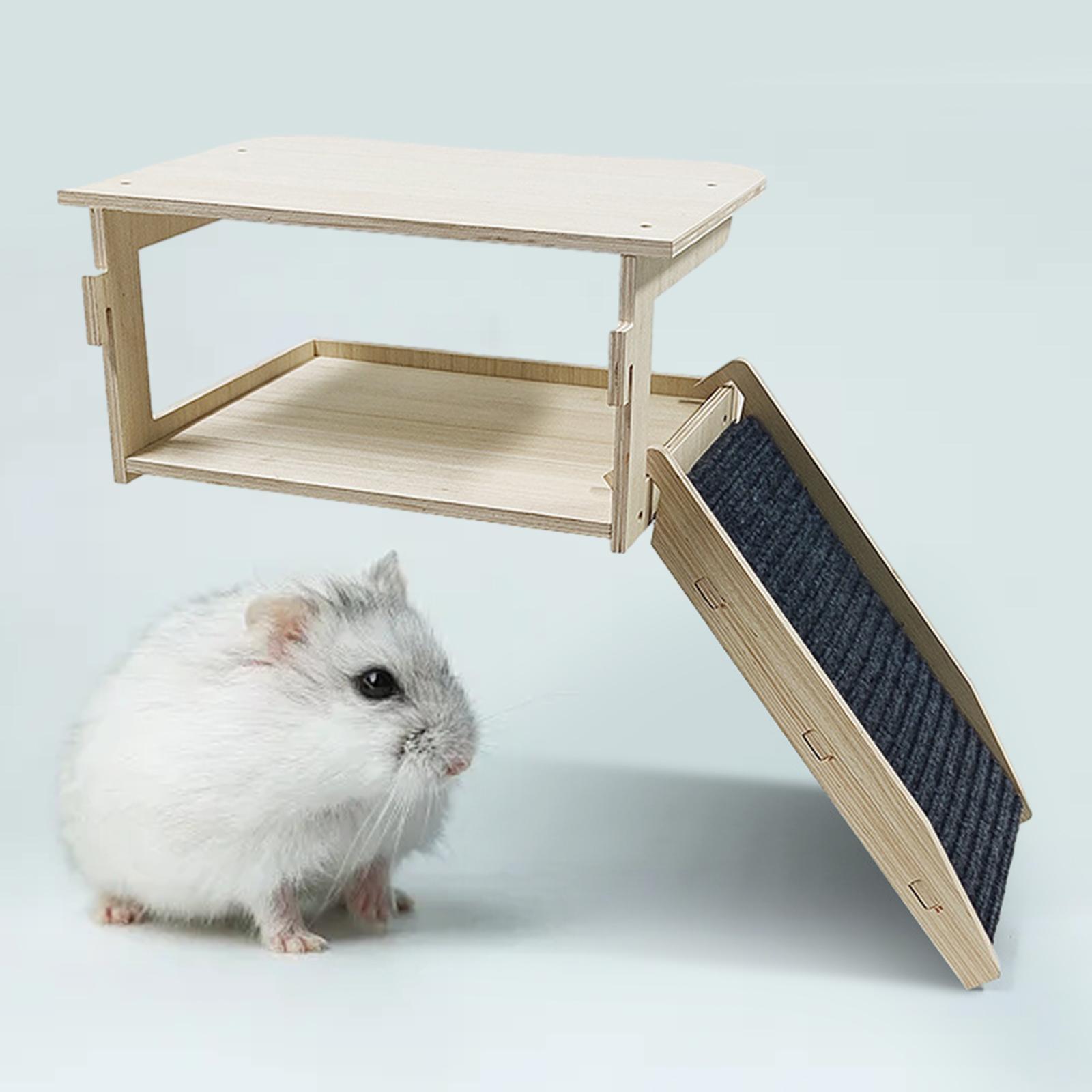 Guinea Pigs Hammock with Platform Wooden Guinea Pig House for Hamster Bunny
