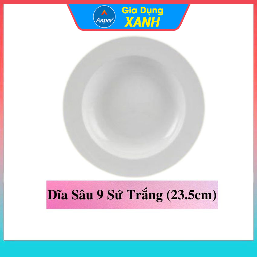 Combo 2 đĩa sứ 3 Dĩa Sứ Trắng 17cm 20cm 25cm 30cm Anper Cao Cấp Phong Cách Nhật Hàn dĩa sứ dĩa trắng tròn chén đĩa đẹp plate đĩa sứ kiểu đĩa sứ sâu lòng đĩa sứ trang trí