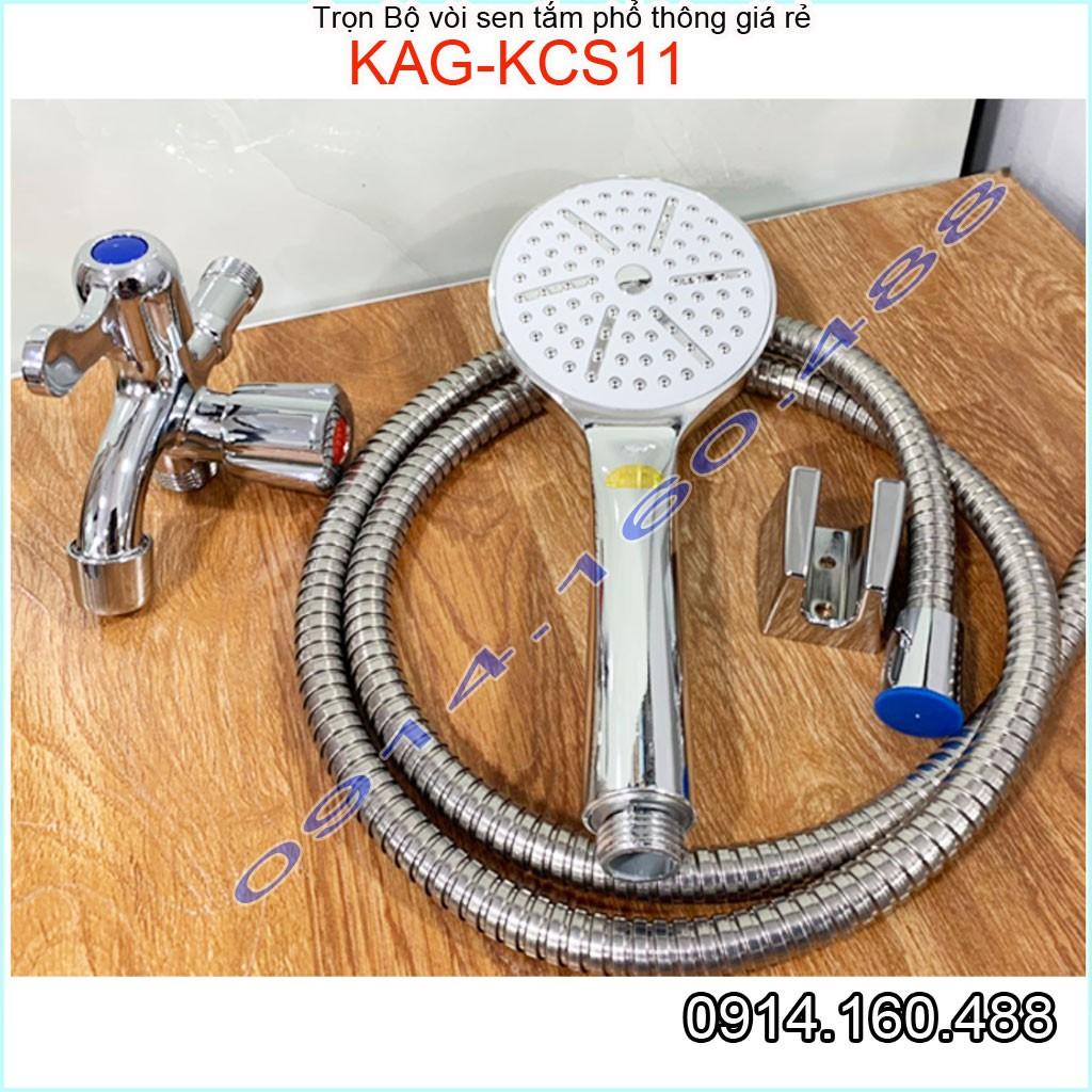 Vòi sen lạnh KAG-KCS11 Shower head, trọn bộ sen lạnh inox bóng 100% dùng tia phun nước mạnh sử dụng tốt
