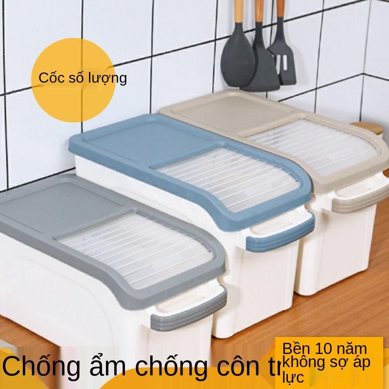 (Xả Kho) Thùng đựng gạo 15kg thông minh chống ẩm mốc có nắp nhựa an toàn sức khỏe (Siêu Tiện Ích)