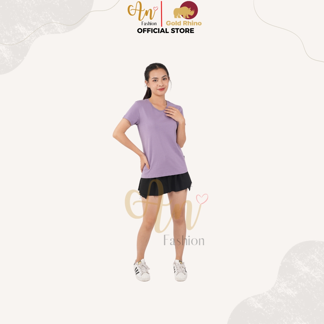 Áo Thun Cổ Tròn 100% Cotton Cao Cấp Màu TÍM LAVENDER Mộng Mơ Như Nàng Thơ - Gold Rhino