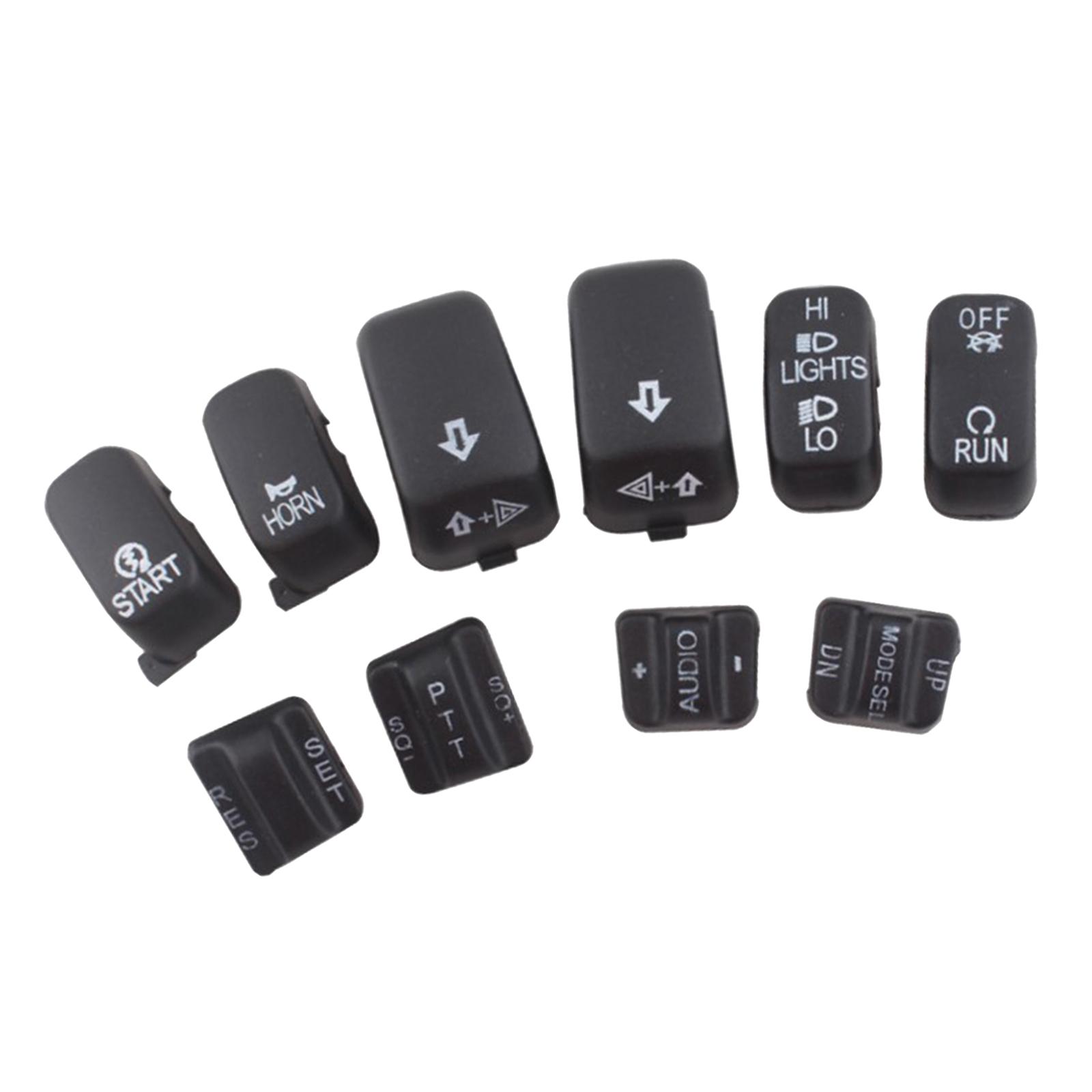 10 Pieces Motorcycles Hand Control Switch Button Caps Compatible for Harley Electra Glide 96-12