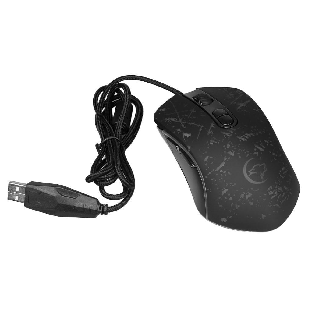 3200DPI Mechanical Macros Mouse Wired Gaming Mice USB RGB LED Backlit