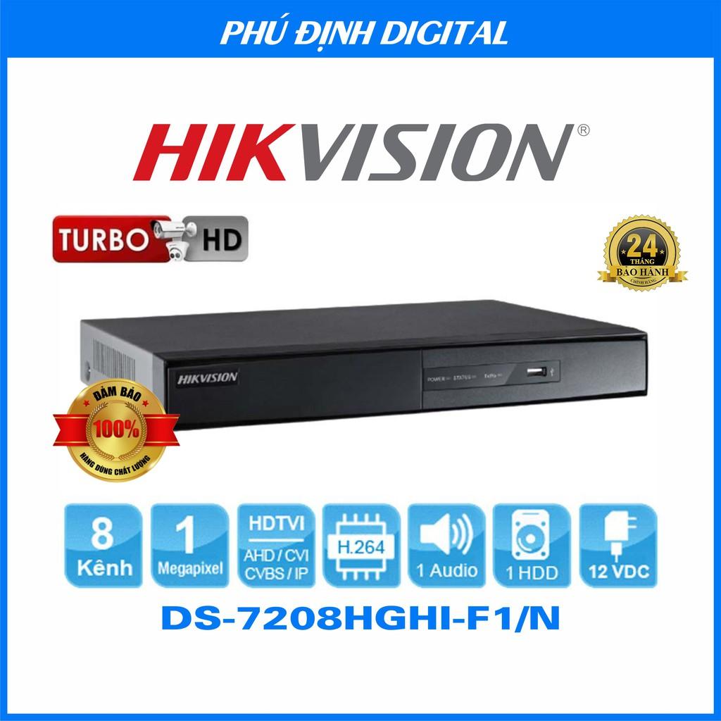 Đầu ghi camera 8 kênh HDTVI Hikvision mã DS-7208HGHI-F1/N - Hàng Chính Hãng