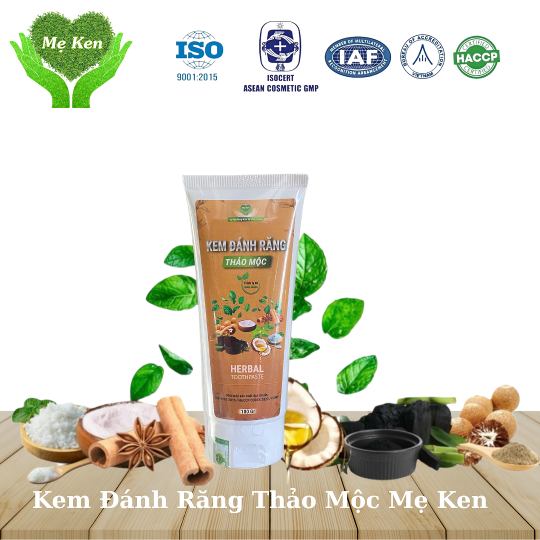 KEM ĐÁNH RĂNG THẢO MỘC MẸ KEN - trắng răng, ngừa sâu răng, bảo vệ nứu và men răng