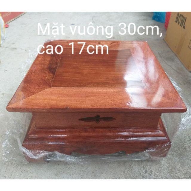 Đôn vuông gỗ hương 30*17cm