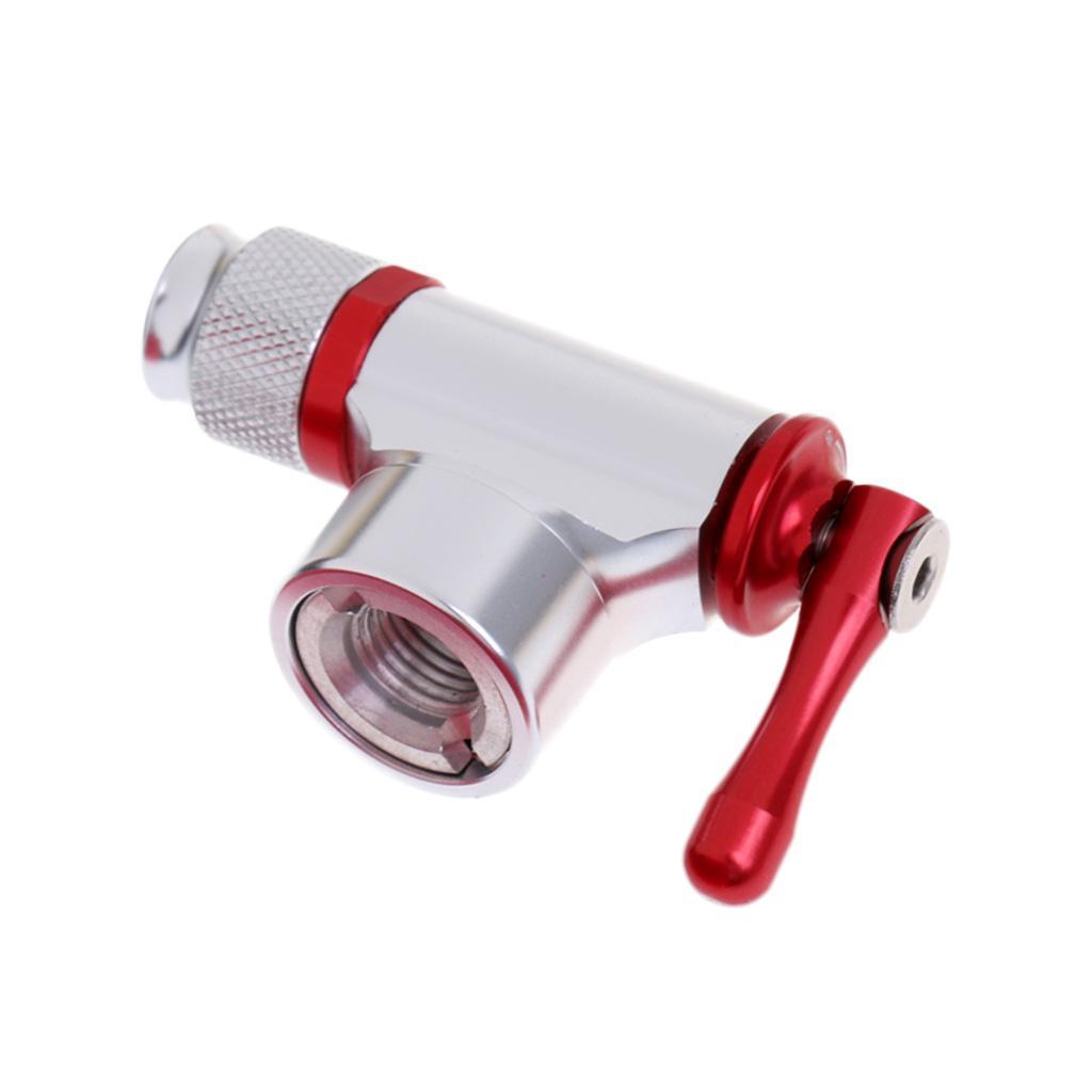 Bicycle CO2 Air Pump Mini Portable Cycling Mountain Bike Tire Pump Inflator Dual Head and 16.5cm Pump Extension Hose