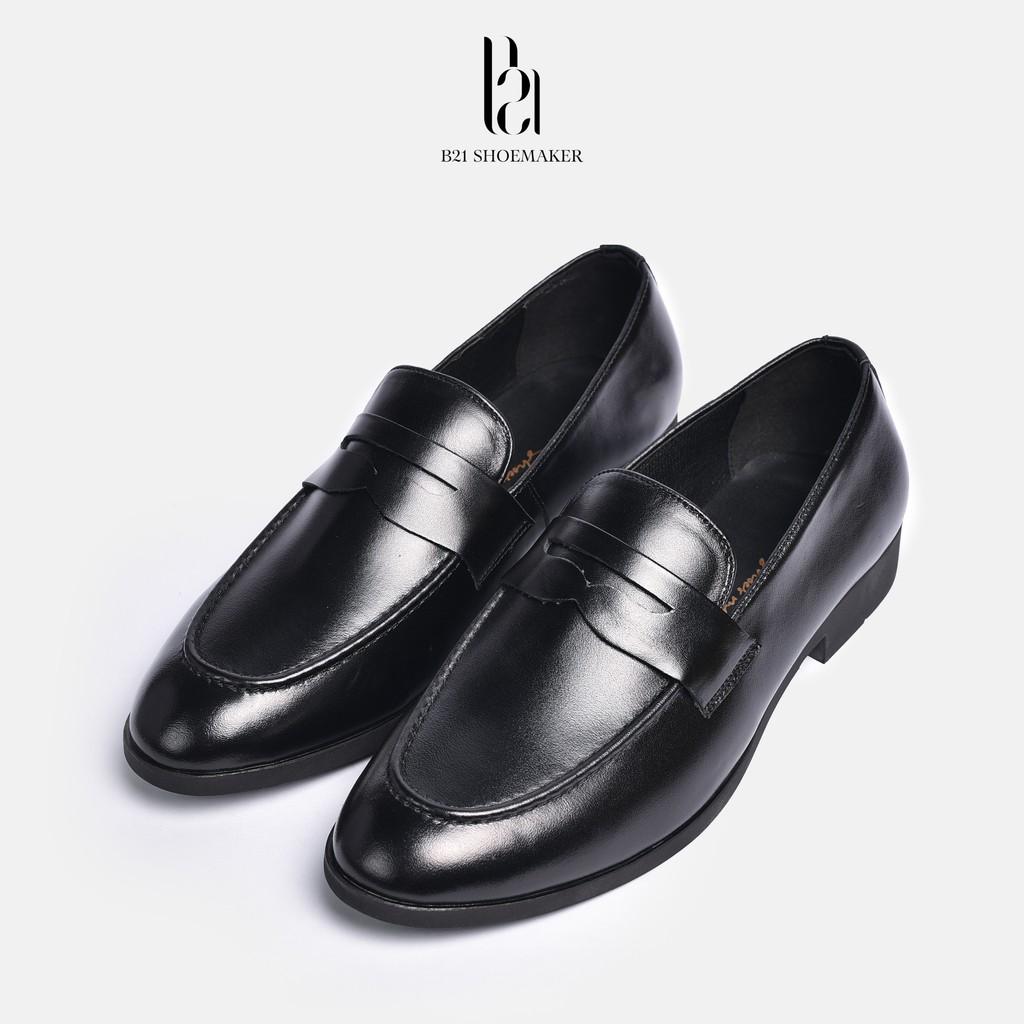 Giày Lười Nam Da Bò Công Sở Đế Cao Su Tăng Chiều Cao Phong Cách Lịch Lãm Full Box - B21 Shoemaker