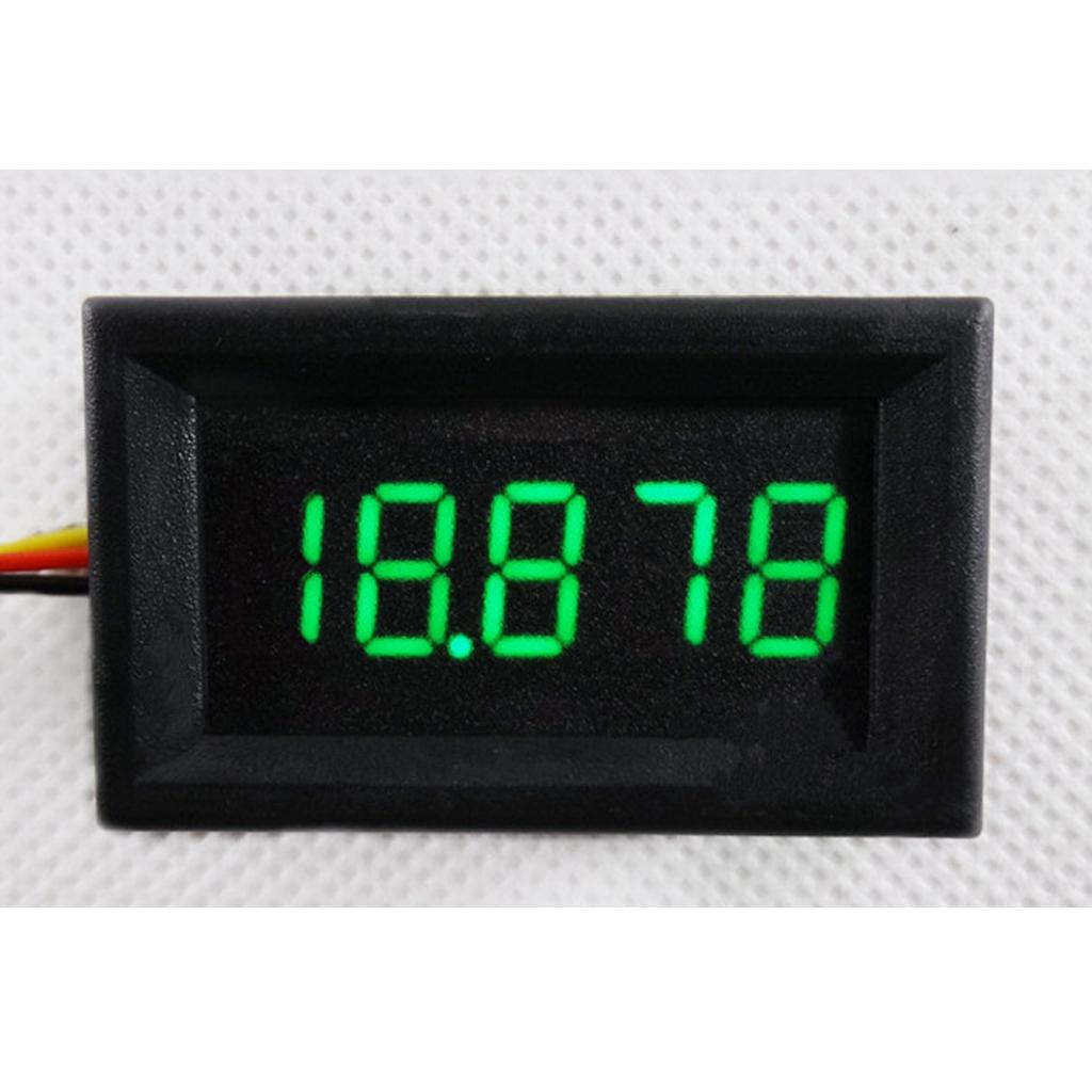 2PCS - DC 3.5-30V 3 Wire LED Digital Display Voltmeter Volt Meter Panel Green Words