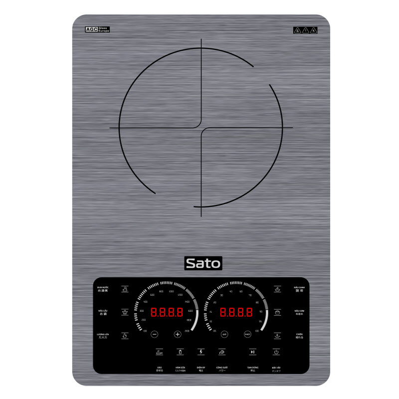 Bếp từ đơn SATO BT025 - Mặt kính cường lực cao cấp chống xước, chịu nhiệt lên tới 750 °C độ bền cao và an toàn tuyệt đối - Miễn phí vận chuyển toàn quốc - Hàng chính hãng