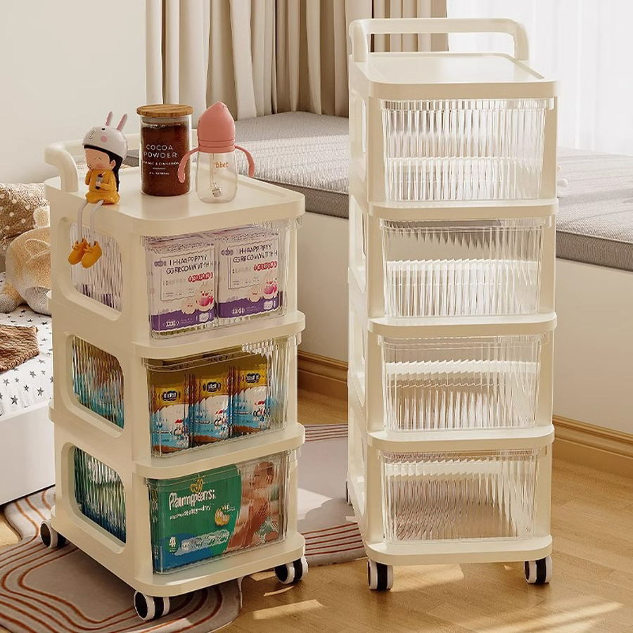 Tủ Đựng Đồ Nhựa Loại Ngăn Kéo Thiết Kế Bánh Xe Đẩy Để Đồ Đa Năng Bảo Hành 24 Tháng