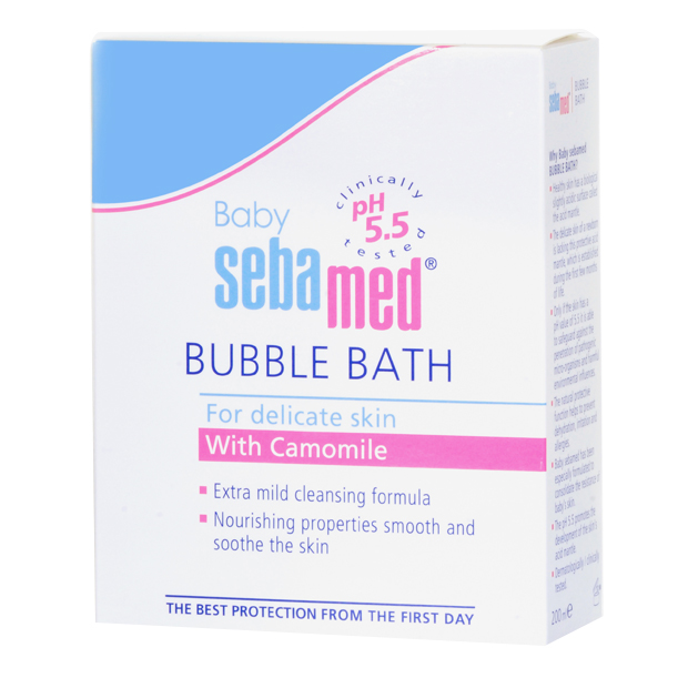 Sữa Tắm Tạo Bọt Dịu Nhẹ Cho Bé Sebamed Baby Bubble Bath pH 5.5 SBB01B (200ml)