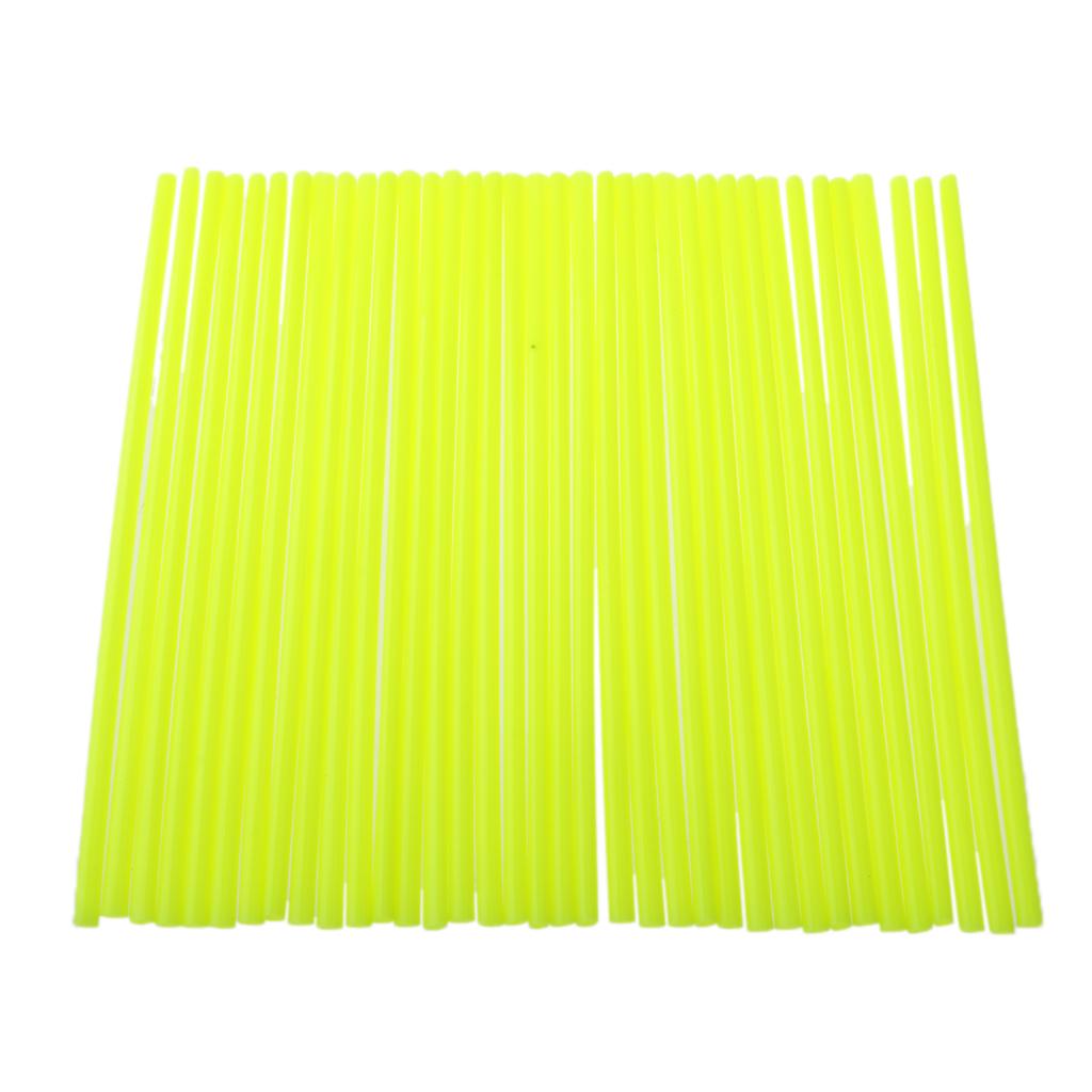 72pcs Wheel Spoke Wraps Skins Trim   Bike Yellow+Black Kit