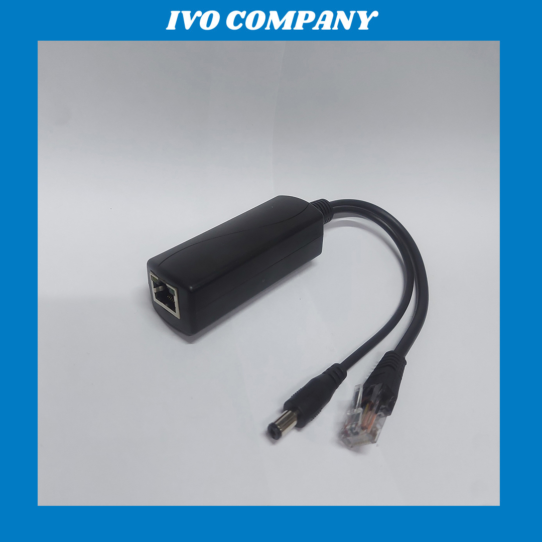 Jack POE Hạ Thế 48V Sang 12V Tốc Độ 1Gbps RJ45