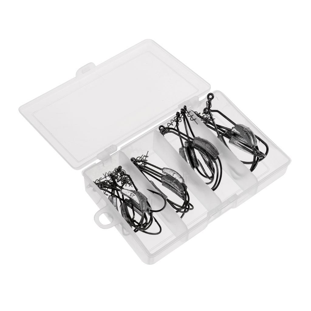 2g/2.5g/3g/5.25g/7g Barbed Lead Offset Fishing Hooks Worm Jig Big Hook with Screw Pin Spring