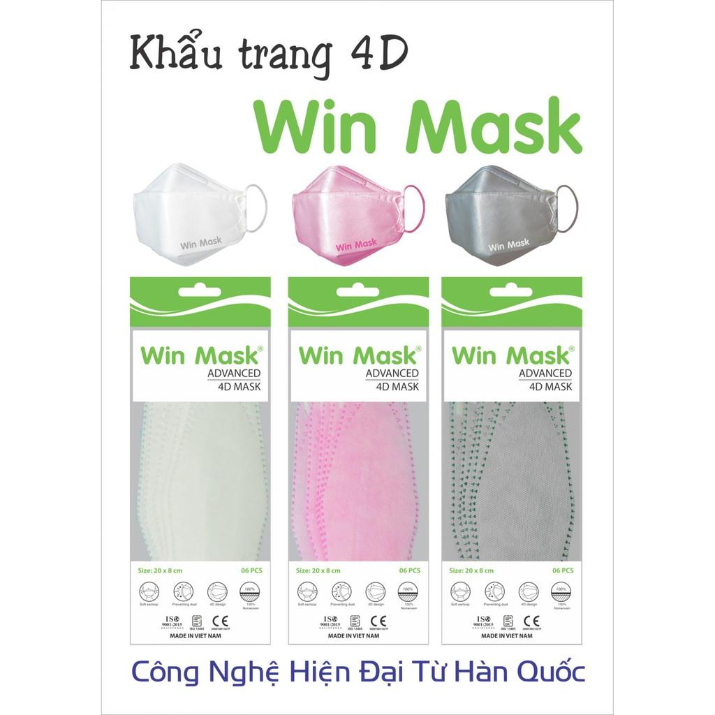 Khẩu Trang Cao Cấp 4D Win Mask 4 Lớp (Túi 6 cái)