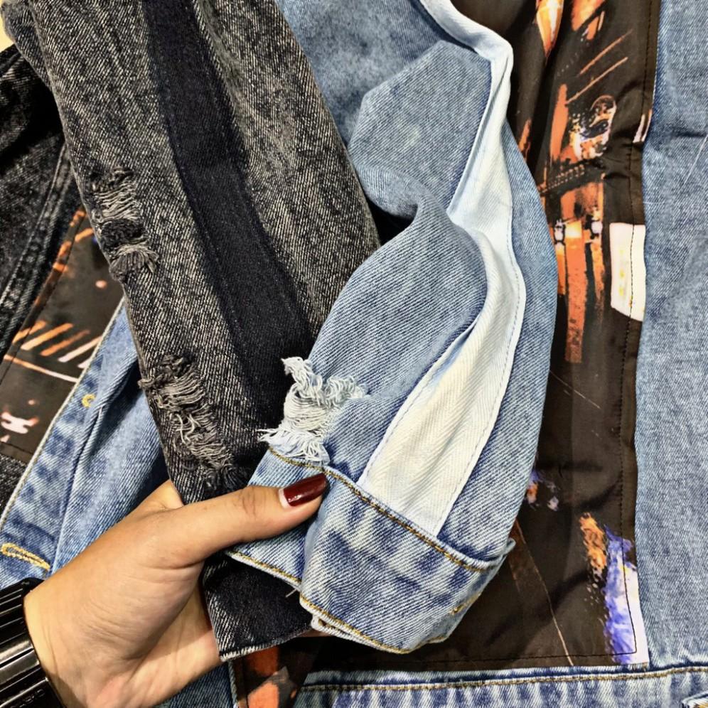 Áo khoác jeans loang 2 màu