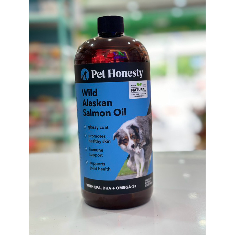 ￼D.ầu Cá Hồi Hoang Dã PetHonesty Wild Alaskan Salmon Oil Cao Cấp (946ml) cho chó mèo.