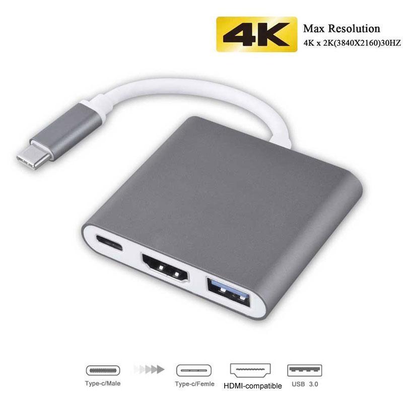 Bộ Chia 3 Cổng USB Type C HDMI 4K Hỗ Trợ Samsung Dex mode Với PD Cho MacBook Pro / Air 2021