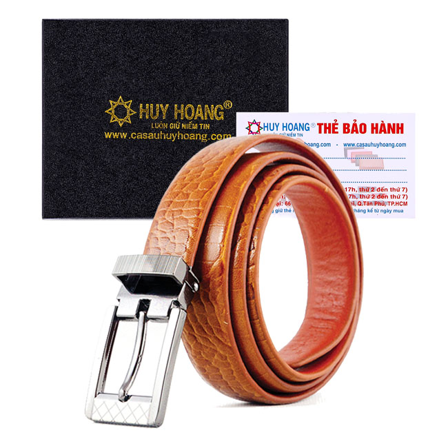 Thắt Lưng Nữ Da Thật Vân Cá Sấu Huy Hoàng HT5120 - Da Bò