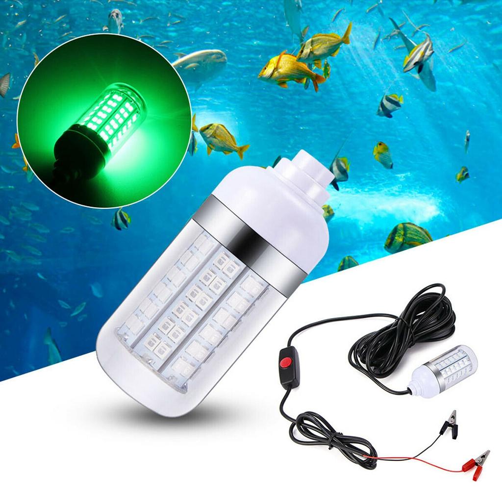 2xIP68 Waterproof 12V Led Green Underwater Fishing Light Attract Prawns Squid Lamp