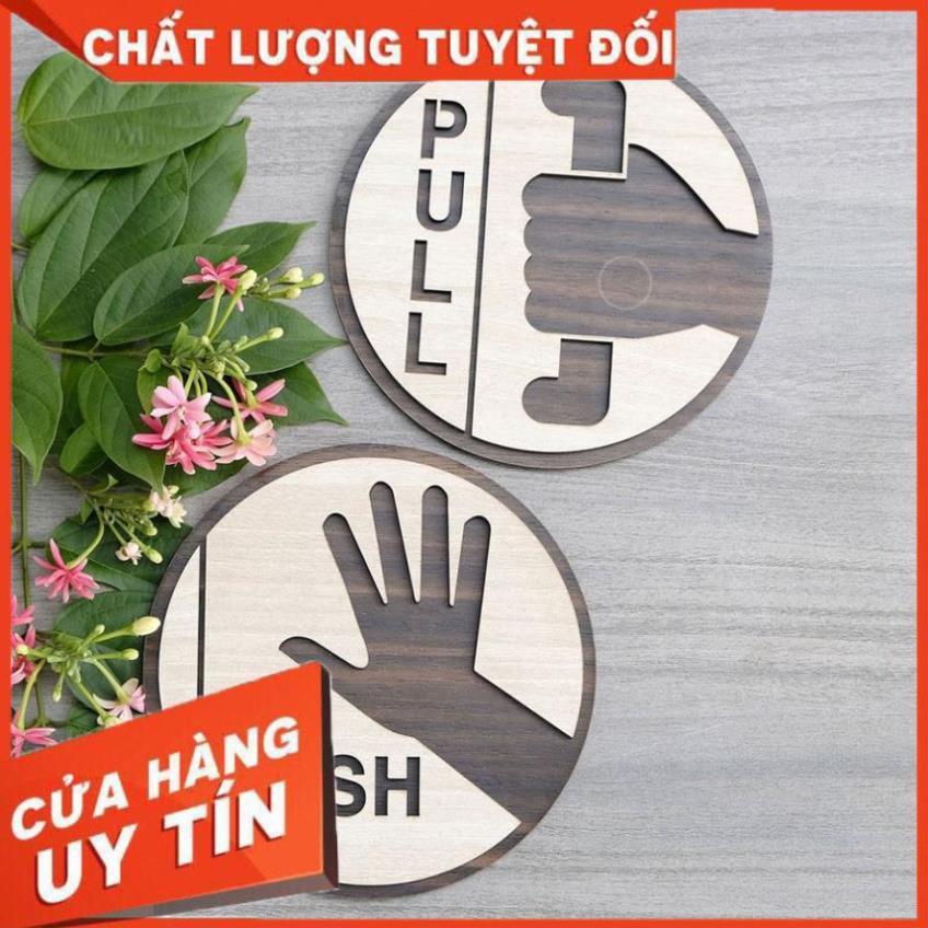 Tranh treo tường_ Bảng gỗ trang trí PULL PUSH F01_CRN_01