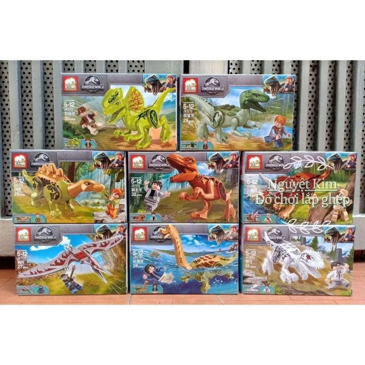 Set 8 Hộp Minifigures Khủng Long Lắp Ráp Xếp Hình Mô Hình Bầy Khủng Long Cổ Đại - Đồ Chơi Trẻ Em