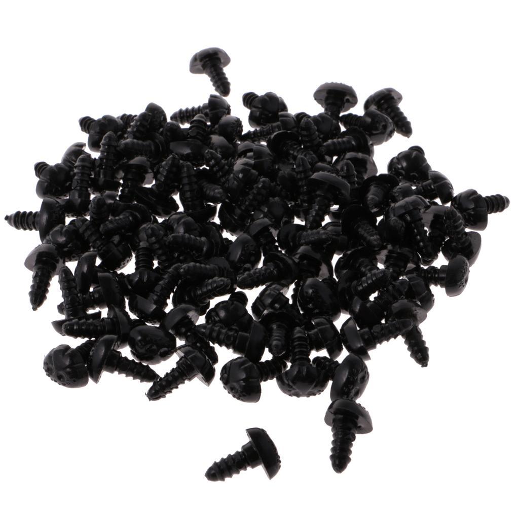 100 pcs 10 x 13mm Plastic Safety Nose + 100pcs 9 x 12mm Black Safety Nose