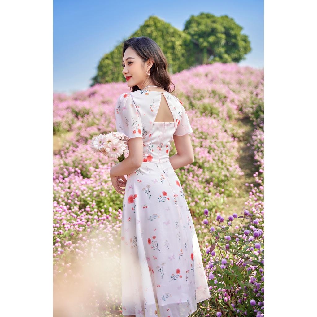 TIELA Đầm váy hoa nhún ngực - Clara Dress